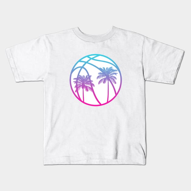 Miami Vice Basketball - White alternate Kids T-Shirt by KFig21